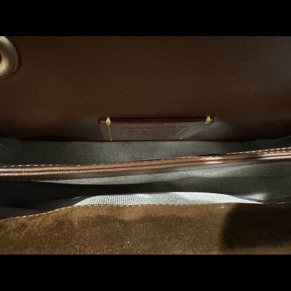 Coach Brown Quilted Crossbody Bag with Gold Chain - Picture 3 of 6